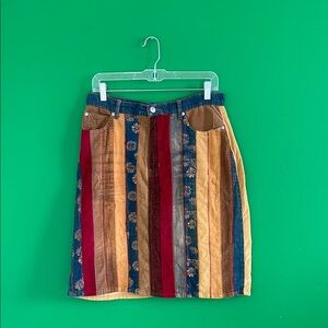 Vintage Y2K Multicolor Patchwork Skirt